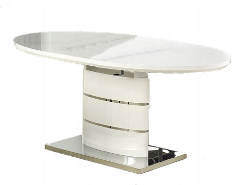 HALMAR stół owalny ASPEN rozkładany, biały 140-180x90 MDF lakierowany stal nierdzewna HALMAR stół owalny ASPEN rozkładany, biały 140-180x90 MDF lakierowany stal nierdzewna