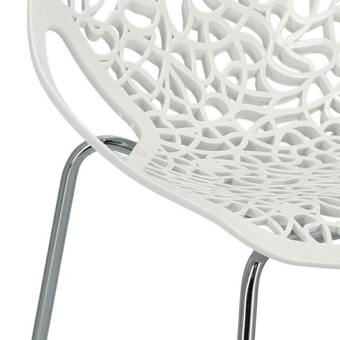 D2.DESIGN Krzesło Cepelia siedzisko białe tworzywo podstawa stal chromowana można sztaplować D2.DESIGN Krzesło Cepelia siedzisko białe tworzywo podstawa stal chromowana można sztaplować
