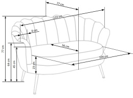 Halmar AMORINITO XL fotel wypoczynkowy popielaty / złoty