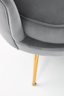 Halmar AMORINITO XL fotel wypoczynkowy popielaty / złoty