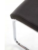 Halmar K224 krzesło czarny ekoskóra nogi płozy metal