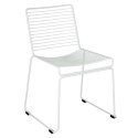 Intesi Krzesło geometryczne Dilly White metalowe Białe na płozach do recepcji jadalni restauracji