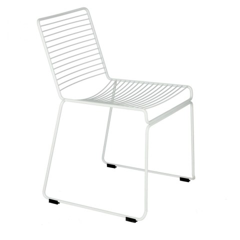 Intesi Krzesło geometryczne Dilly White metalowe Białe na płozach do recepcji jadalni restauracji Intesi Krzesło geometryczne Dilly White metalowe Białe na płozach do recepcji jadalni restauracji