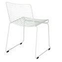Intesi Krzesło geometryczne Dilly White metalowe Białe na płozach do recepcji jadalni restauracji