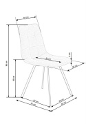 Halmar K402 krzesło pikowane popielate tkanina / stal