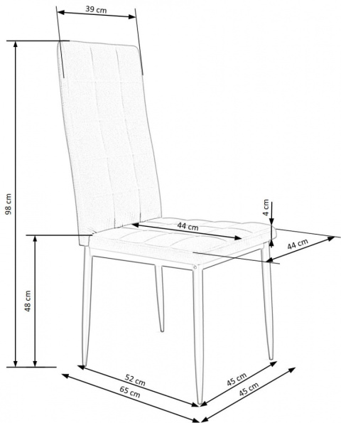 Halmar K415 krzesło granatowy tkanina velvet + stal Halmar K415 krzesło granatowy tkanina velvet + stal