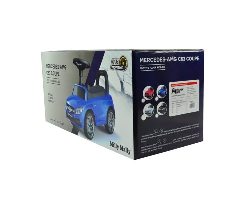 Milly Mally Pojazd Jeździk MERCEDES-AMG C63 Coupe Black S Czarny Chodzik Pchacz kierownica z logo klakson melodyjki schowek 12m+ Milly Mally Pojazd Jeździk MERCEDES-AMG C63 Coupe Black S Czarny Chodzik Pchacz kierownica z logo klakson melodyjki schowek 12m+