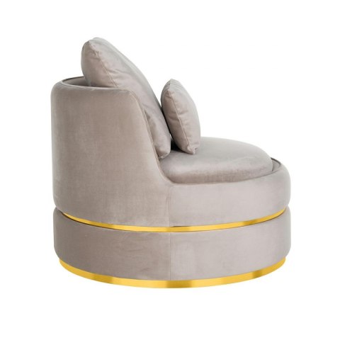 Richmond Interiors RICHMOND fotel KYLIE KHAKI VELVET beżowy, podstawa złota Richmond Interiors RICHMOND fotel KYLIE KHAKI VELVET beżowy, podstawa złota