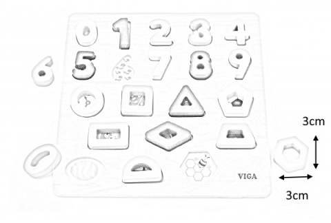 Viga Viga 50119 Puzzle - sorter kształtów: cyfry i kształty Viga Viga 50119 Puzzle - sorter kształtów: cyfry i kształty