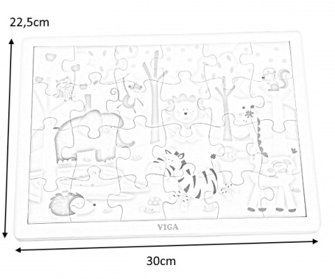 Viga Viga 50198 Puzzle na podkładce 24 elementy zoo Viga Viga 50198 Puzzle na podkładce 24 elementy zoo