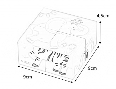 Viga Viga 50836 Kostki puzzle - zoo Viga Viga 50836 Kostki puzzle - zoo