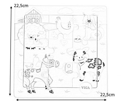 Viga Viga 50837 Puzzle na podkładce farma Viga Viga 50837 Puzzle na podkładce farma