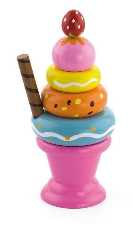 Viga Viga 51321 Mini piramidka lody owocowe z truskawką Viga Viga 51321 Mini piramidka lody owocowe z truskawką