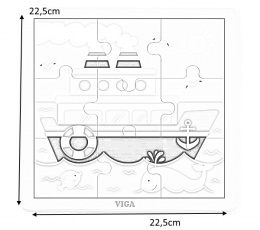 Viga Viga 51445 Puzzle na podkładce 9 elementów - statek