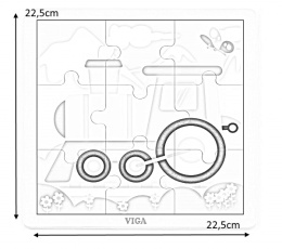 Viga Viga 51446 Puzzle na podkładce 9 elementów - ciuchcia