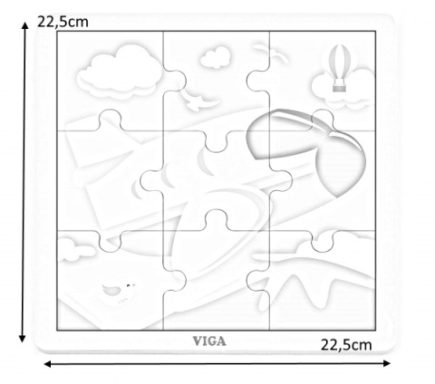 Viga Viga 51447 Puzzle na podkładce 9 elementów - samolot Viga Viga 51447 Puzzle na podkładce 9 elementów - samolot