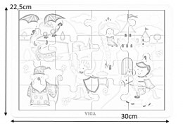 Viga Viga 51458 Puzzle na podkładce 16 elementów - bajkowy zamek