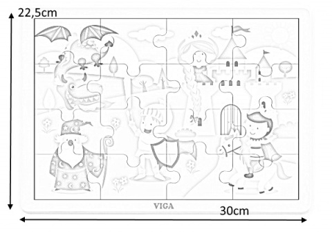 Viga Viga 51458 Puzzle na podkładce 16 elementów - bajkowy zamek Viga Viga 51458 Puzzle na podkładce 16 elementów - bajkowy zamek