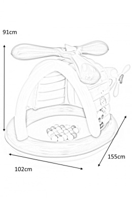 Bestway Bestway 93538 FISHER PRICE DUŻY DMUCHANY HELIKOPTER Z PIŁKAMI 155cm x 102cm x 91cm