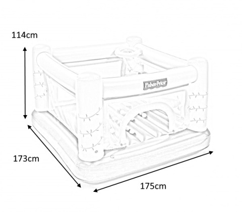 Bestway Bestway 93542 FISHER PRICE DMUCHANY ZAMEK TRAMPOLINA Z PIŁKAMI 175cm x 173m x 114cm Bestway Bestway 93542 FISHER PRICE DMUCHANY ZAMEK TRAMPOLINA Z PIŁKAMI 175cm x 173m x 114cm