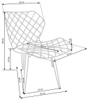 Halmar K389 krzesło czarne / popielate tkanina+ekoskóra+stal Halmar K389 krzesło czarne / popielate tkanina+ekoskóra+stal