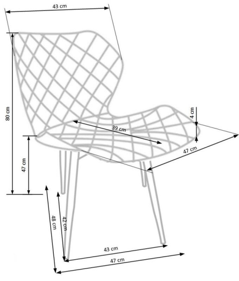 Halmar K389 krzesło czarne / popielate tkanina+ekoskóra+stal Halmar K389 krzesło czarne / popielate tkanina+ekoskóra+stal