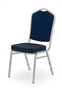Halmar K66S krzesło niebieski, stelaż srebrny stal malowana / tkanina Krzesło konferencyjne, bankietowe do sali weselnej