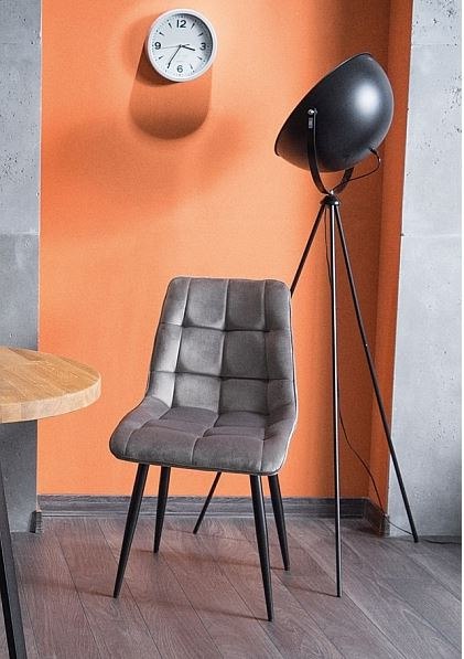 SIGNAL KRZESŁO CHIC VELVET CZARNY STELAŻ/SZARY BLUVEL14 SIGNAL KRZESŁO CHIC VELVET CZARNY STELAŻ/SZARY BLUVEL14