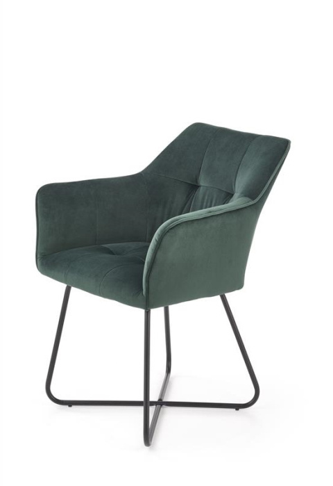 Halmar K377 krzesło Ciemno Zielone/Czarne tkanina velvet / stal Halmar K377 krzesło Ciemno Zielone/Czarne tkanina velvet / stal