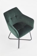Halmar K377 krzesło Ciemno Zielone/Czarne tkanina velvet / stal Halmar K377 krzesło Ciemno Zielone/Czarne tkanina velvet / stal
