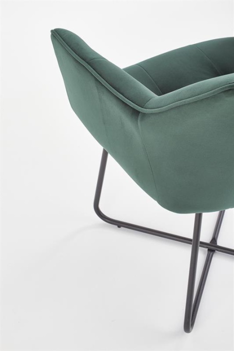 Halmar K377 krzesło Ciemno Zielone/Czarne tkanina velvet / stal Halmar K377 krzesło Ciemno Zielone/Czarne tkanina velvet / stal