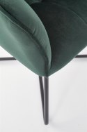 Halmar K377 krzesło Ciemno Zielone/Czarne tkanina velvet / stal Halmar K377 krzesło Ciemno Zielone/Czarne tkanina velvet / stal