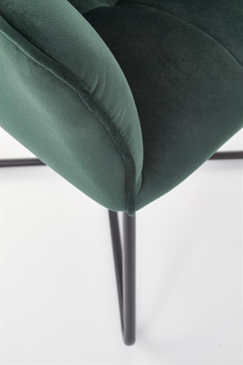Halmar K377 krzesło Ciemno Zielone/Czarne tkanina velvet / stal Halmar K377 krzesło Ciemno Zielone/Czarne tkanina velvet / stal
