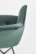 Halmar K377 krzesło Ciemno Zielone/Czarne tkanina velvet / stal Halmar K377 krzesło Ciemno Zielone/Czarne tkanina velvet / stal