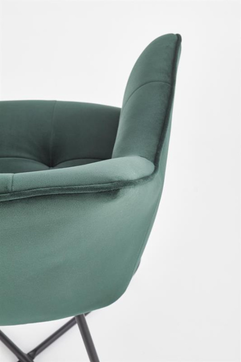 Halmar K377 krzesło Ciemno Zielone/Czarne tkanina velvet / stal Halmar K377 krzesło Ciemno Zielone/Czarne tkanina velvet / stal