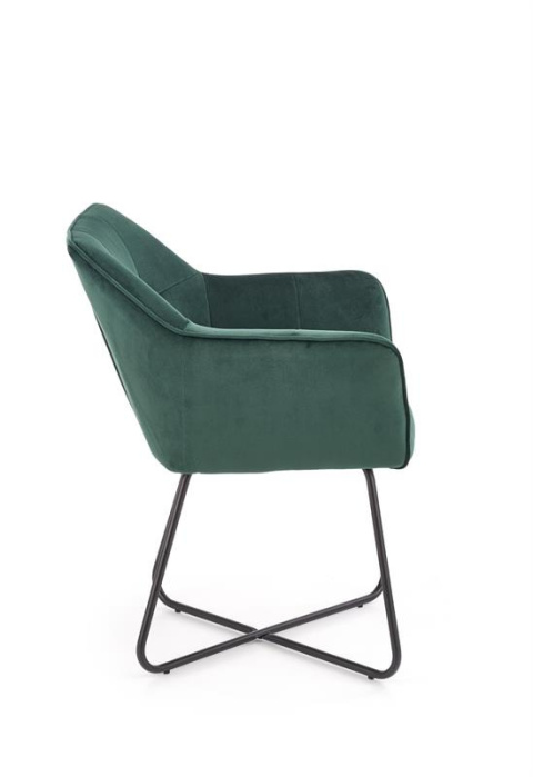 Halmar K377 krzesło Ciemno Zielone/Czarne tkanina velvet / stal Halmar K377 krzesło Ciemno Zielone/Czarne tkanina velvet / stal