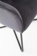 Halmar K377 krzesło Popiel/Czarne tkanina velvet / stal