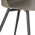 Intesi Krzesło Skal szare tworzywo nogi metalowe antracytowe z podłokietnikami wygodne i nowoczesne Intesi Krzesło Skal szare tworzywo nogi metalowe antracytowe z podłokietnikami wygodne i nowoczesne