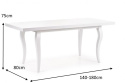 Halmar stół MOZART 140-180x80 biały blat płyta laminowana obrzeża ABS, nogi lite drewno bukowe Halmar stół MOZART 140-180x80 biały blat płyta laminowana obrzeża ABS, nogi lite drewno bukowe