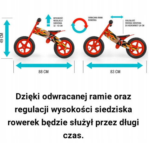 Milly Mally Rowerek Biegowy Flip Red Milly Mally Rowerek Biegowy Flip Red