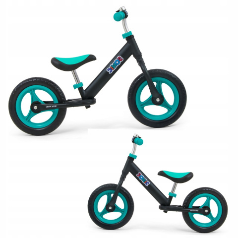 Milly Mally Rowerek Biegowy Sonic Black-Mint Czarno Miętowy łożyskowane koła dzwonek regulacja wysokości siodełka i kierownicy Milly Mally Rowerek Biegowy Sonic Black-Mint Czarno Miętowy łożyskowane koła dzwonek regulacja wysokości siodełka i kierownicy