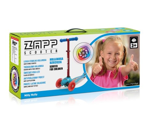 HULAJNOGA TRÓJKOŁOWA JEŹDZIK Scooter REGULOWANA Zapp Deep Blue Milly Mally NIEBIESKA HULAJNOGA TRÓJKOŁOWA JEŹDZIK Scooter REGULOWANA Zapp Deep Blue Milly Mally NIEBIESKA