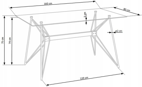 STÓŁ SZKLANY ALLEGRO Halmar blat SZKŁO BEZBARWNY podstawa metal CZARNY / drewno lite BUK 160x80 STÓŁ SZKLANY ALLEGRO Halmar blat SZKŁO BEZBARWNY podstawa metal CZARNY / drewno lite BUK 160x80