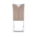 Halmar K224 krzesło na płozach Cappuccino ekoskóra/Chrom