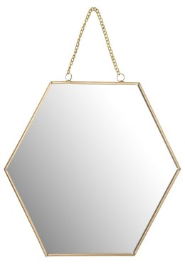 Intesi Lustro Hexa Gold L geometryczna metalowa rama w kolorze złota praktyczny dodatek do wnętrza będący jednocześnie ozdobą