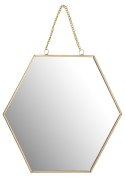 Intesi Lustro Hexa Gold M geometryczna metalowa rama w kolorze złota praktyczny dodatek do wnętrza będący jednocześnie ozdobą Intesi Lustro Hexa Gold M geometryczna metalowa rama w kolorze złota praktyczny dodatek do wnętrza będący jednocześnie ozdobą