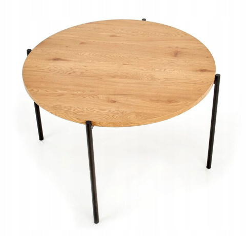 STÓŁ OKRĄGŁY fi 120 MORGAN Halmar MDF laminowany DĄB ZŁOTY / NOGI STAL malowana proszkowo CZARNY DO DOMU I DO LOKALU STÓŁ OKRĄGŁY fi 120 MORGAN Halmar MDF laminowany DĄB ZŁOTY / NOGI STAL malowana proszkowo CZARNY DO DOMU I DO LOKALU