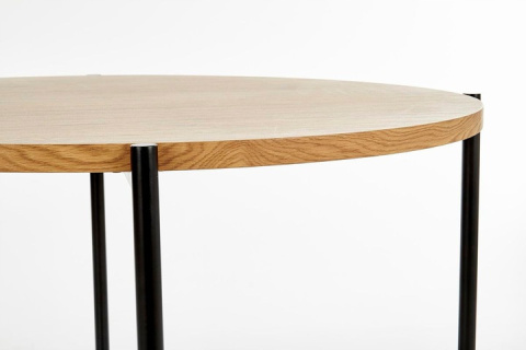 STÓŁ OKRĄGŁY fi 120 MORGAN Halmar MDF laminowany DĄB ZŁOTY / NOGI STAL malowana proszkowo CZARNY DO DOMU I DO LOKALU STÓŁ OKRĄGŁY fi 120 MORGAN Halmar MDF laminowany DĄB ZŁOTY / NOGI STAL malowana proszkowo CZARNY DO DOMU I DO LOKALU