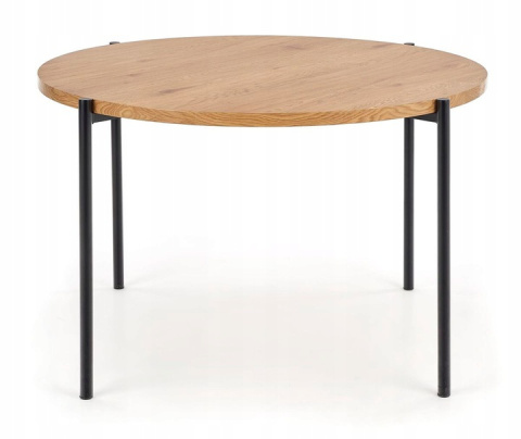STÓŁ OKRĄGŁY fi 120 MORGAN Halmar MDF laminowany DĄB ZŁOTY / NOGI STAL malowana proszkowo CZARNY DO DOMU I DO LOKALU STÓŁ OKRĄGŁY fi 120 MORGAN Halmar MDF laminowany DĄB ZŁOTY / NOGI STAL malowana proszkowo CZARNY DO DOMU I DO LOKALU