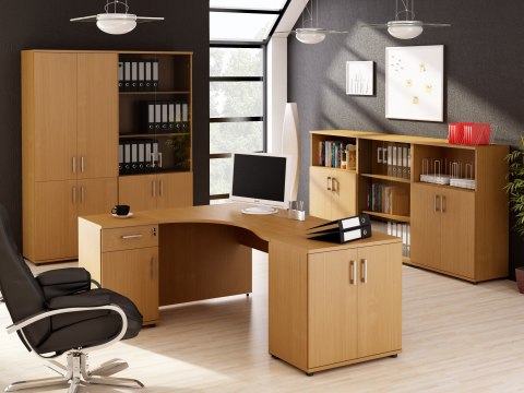 Meble Biurowe Biurko Silver BN-140P buk bawaria + szara platyna Meble Biurowe Biurko Silver BN-140P buk bawaria + szara platyna